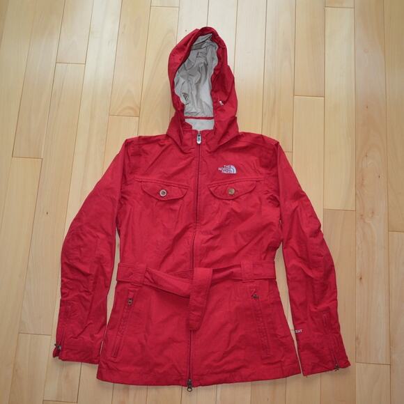 North Face Rain Jacket Red Size XS with Belt - Picture 1 of 4